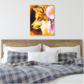 Wolf en Dreamweaver Canvas Afdruk (Insitu (Slaapkamer))