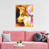 Wolf en Dreamweaver Canvas Afdruk (Insitu (Woonkamer))