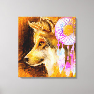 Wolf en Dreamweaver Canvas Afdruk