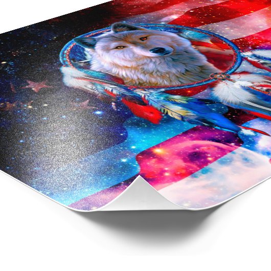 Wolf en Dreamweaver schilderen onder Amerikaanse v Foto Afdruk (Hoek)