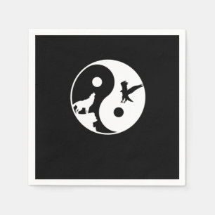 Wolf en Eagle Yin Yang Symbol Harmony Meditation Servet