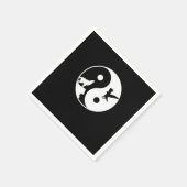 Wolf en Eagle Yin Yang Symbol Harmony Meditation Servet (Hoek)