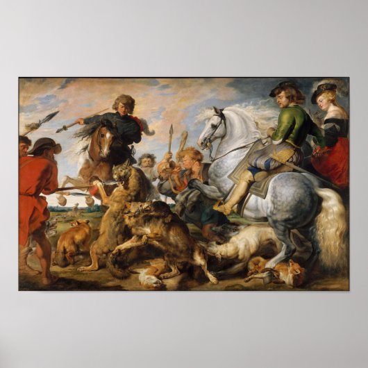 Wolf en Fox Hunt Poster (Voorkant)