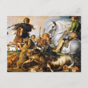 Wolf en Fox jagen Peter Paul Rubens meesterwerk Briefkaart