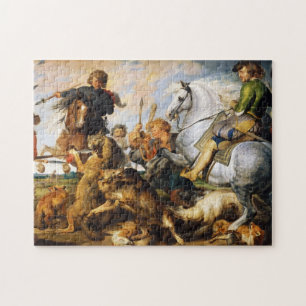 Wolf en Fox jagen Peter Paul Rubens meesterwerk Legpuzzel