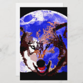 Wolf en Full Moon Briefpapier (Voorkant / Achterkant)