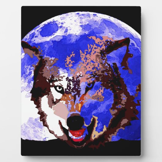 Wolf en Full Moon Fotoplaat (Voorkant)