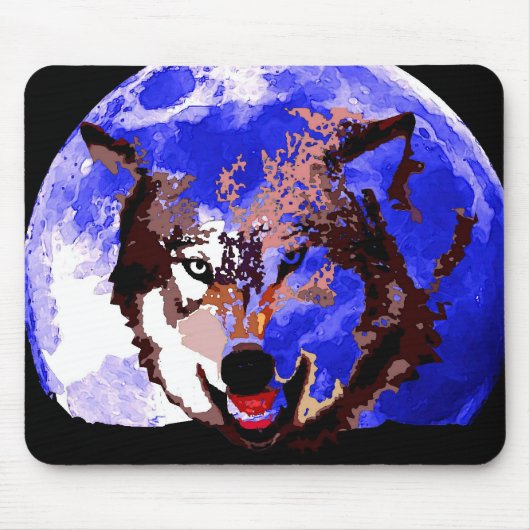 Wolf en Full Moon Muismat (Voorkant)