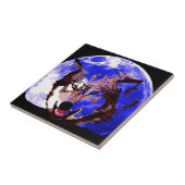 Wolf en Full Moon Tegeltje (Zijkant)