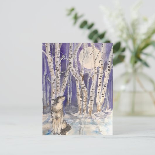 Wolf en hiver carte postale (Debout devant)