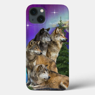 wolf en maan iPhone 13 hoesje