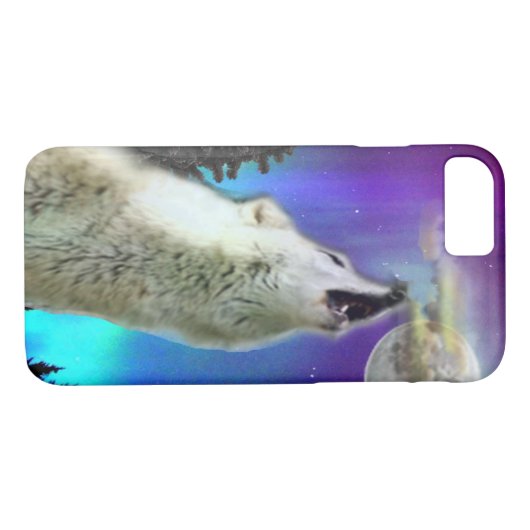 wolf en maan Case-Mate iPhone case (Achterkant (Horizontaal))