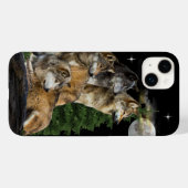 Wolf en Maan Case-Mate iPhone Case (Achterkant (horizontaal))