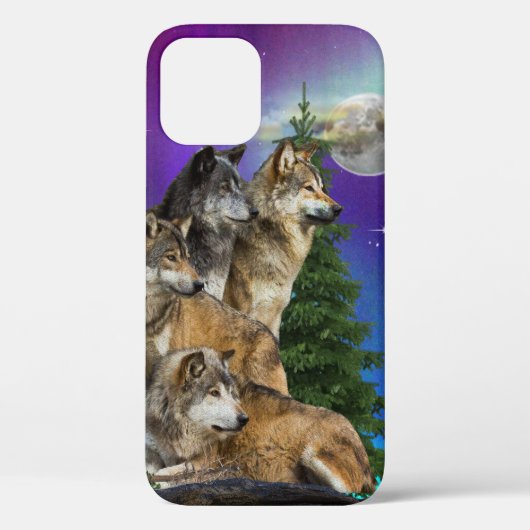Wolf en maan Case-Mate iPhone case (Achterkant)