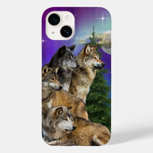 Wolf en Maan Case-Mate iPhone Case (Achterkant)