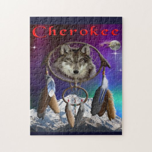 wolf en Maan Legpuzzel (Verticaal)