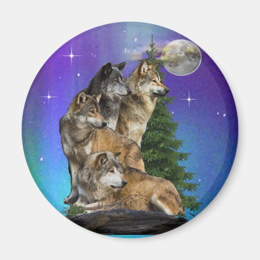 wolf en Maan Magneet (Voorkant)