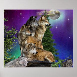 Wolf en Maan Poster