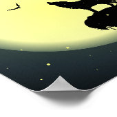 wolf en maan poster (Hoek)