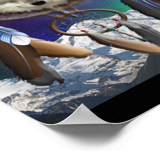 Wolf en maan poster (Hoek)