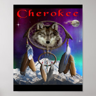Wolf en maan poster