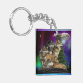 Wolf en Maan Sleutelhanger (Voorkant Links)