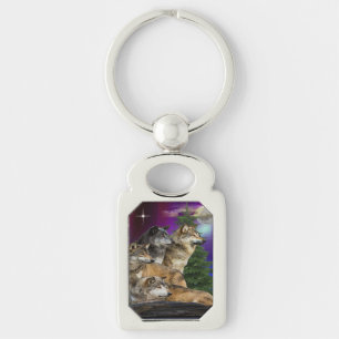 Wolf en Maan Sleutelhanger