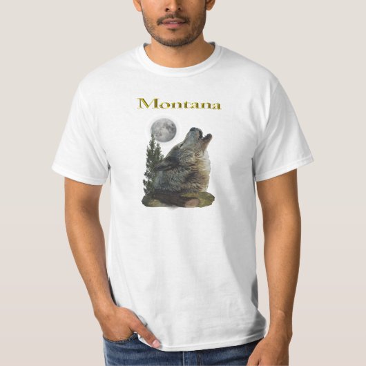 wolf en maan t-shirt (Voorkant)