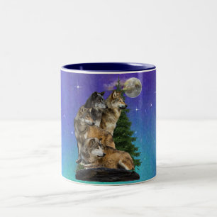 Wolf en Maan Tweekleurige Koffiemok