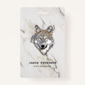 Wolf en marmeren steen badge (Voorkant)