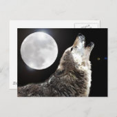 Wolf en Moon Briefkaart (Voorkant / Achterkant)