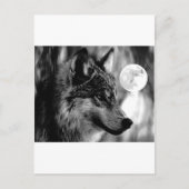 Wolf en Moon Briefkaart (Voorkant)