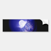 Wolf en Moon Bumpersticker (Voorkant)