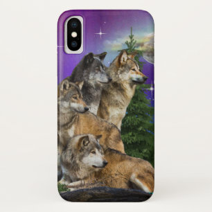 Wolf en Moon iPhone X Hoesje