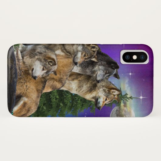 Wolf en Moon Case-Mate iPhone Case (Achterkant (horizontaal))