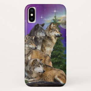 Wolf en Moon iPhone X Hoesje