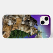 Wolf en Moon Case-Mate iPhone Case (Achterkant (horizontaal))
