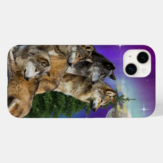 Wolf en Moon Case-Mate iPhone Case (Achterkant (horizontaal))