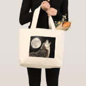 Wolf en Moon Grote Tote Bag (Voorkant (product))