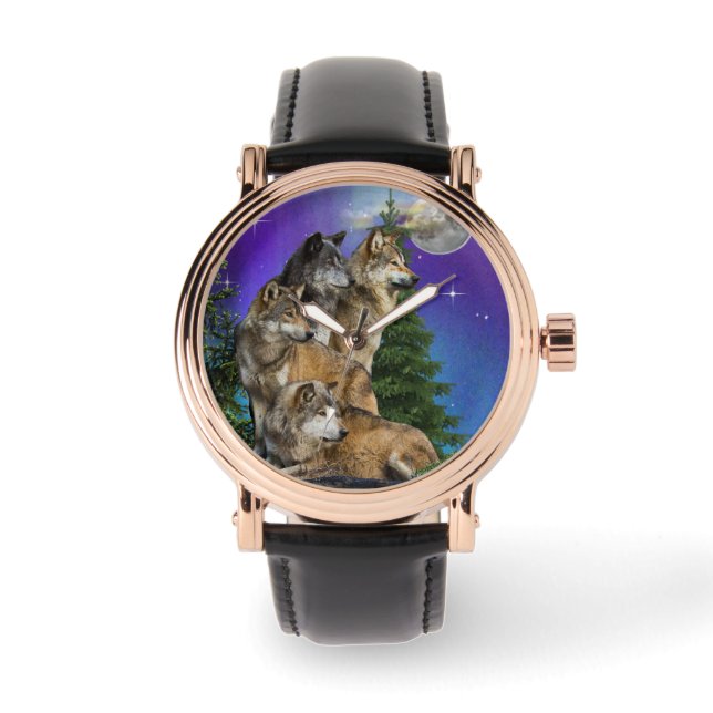 Wolf en Moon Horloge (Voorkant)