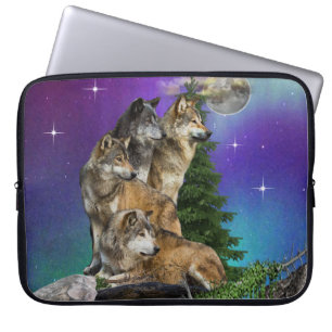 wolf en Moon Laptop Sleeve