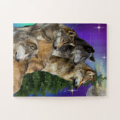 Wolf en Moon Legpuzzel (Horizontaal)