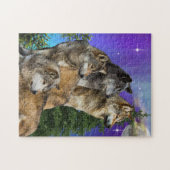 wolf en Moon Legpuzzel (Horizontaal)