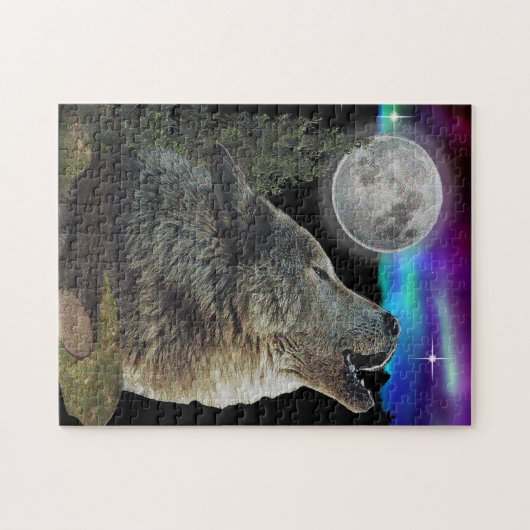 Wolf en Moon Legpuzzel (Horizontaal)
