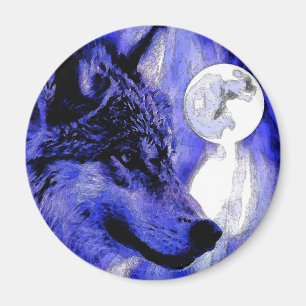 Wolf en Moon Magneet