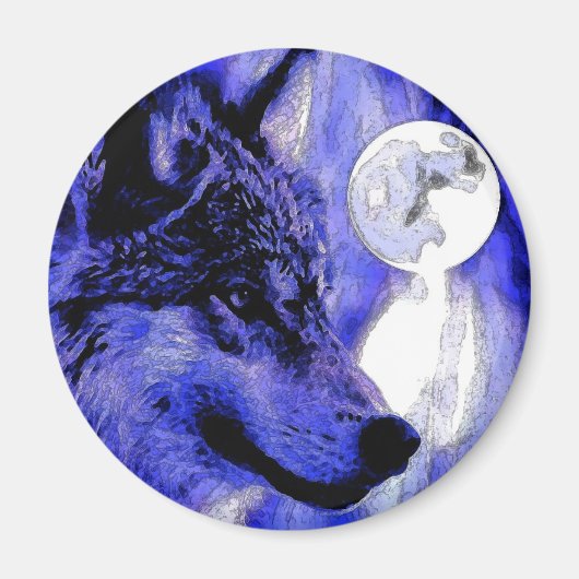 Wolf en Moon Magneet (Voorkant)