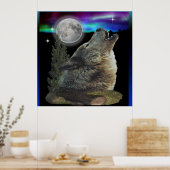 wolf en Moon Poster (Keuken)