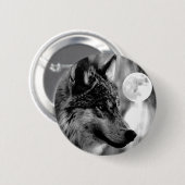 Wolf en Moon Ronde Button 5,7 Cm (Voorkant /achterkant)