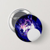 Wolf en Moon Ronde Button 5,7 Cm (Voorkant /achterkant)