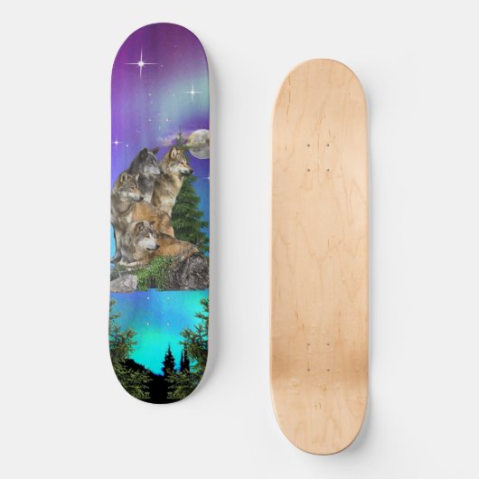 Wolf en Moon Skateboard (Voorkant)